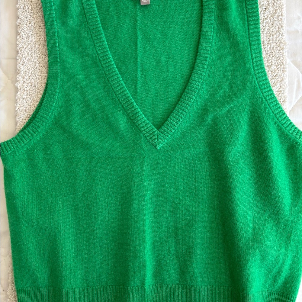 J. Crew Green cashmere Sleeveless Top